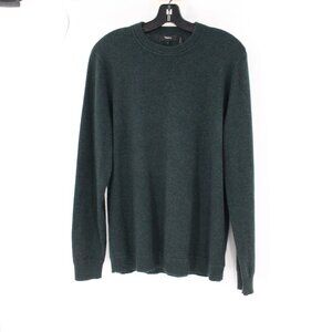 Theory Sweater Mens Medium Cashmere Crew Neck Pullover Knit forest green jumper